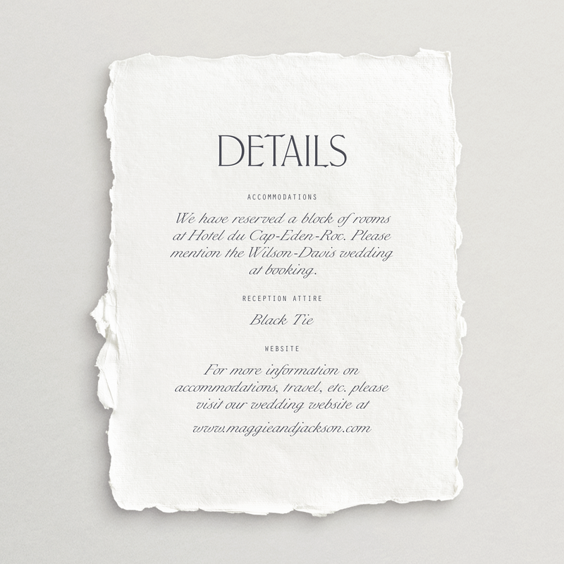 Handmade Details Card - Napoli Collection