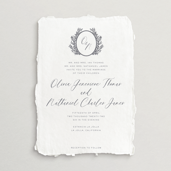 Handmade Invitation Card/Envelope - Choice of Monogram