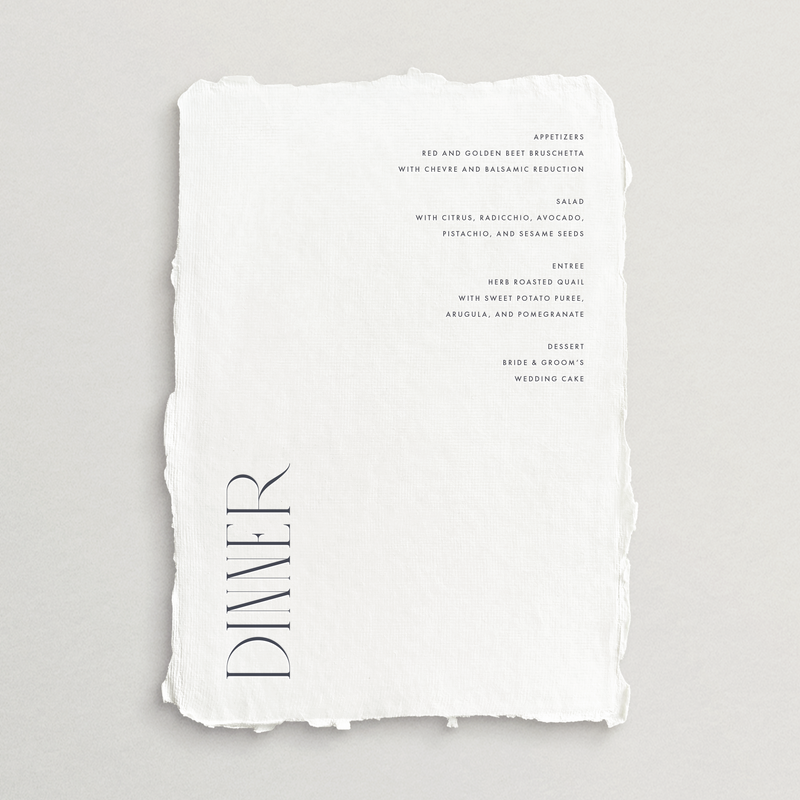 Handmade Menu Card