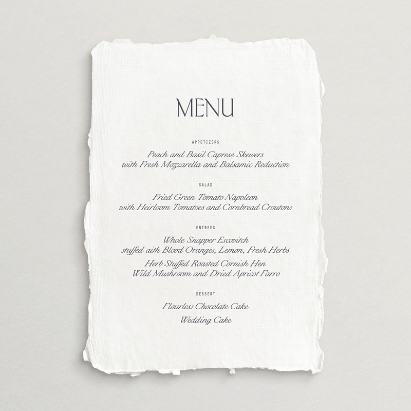 Handmade Menu Card - Napoli Collection