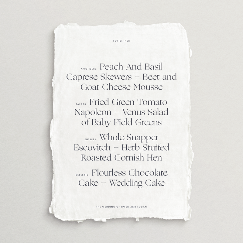 Handmade Menu Card