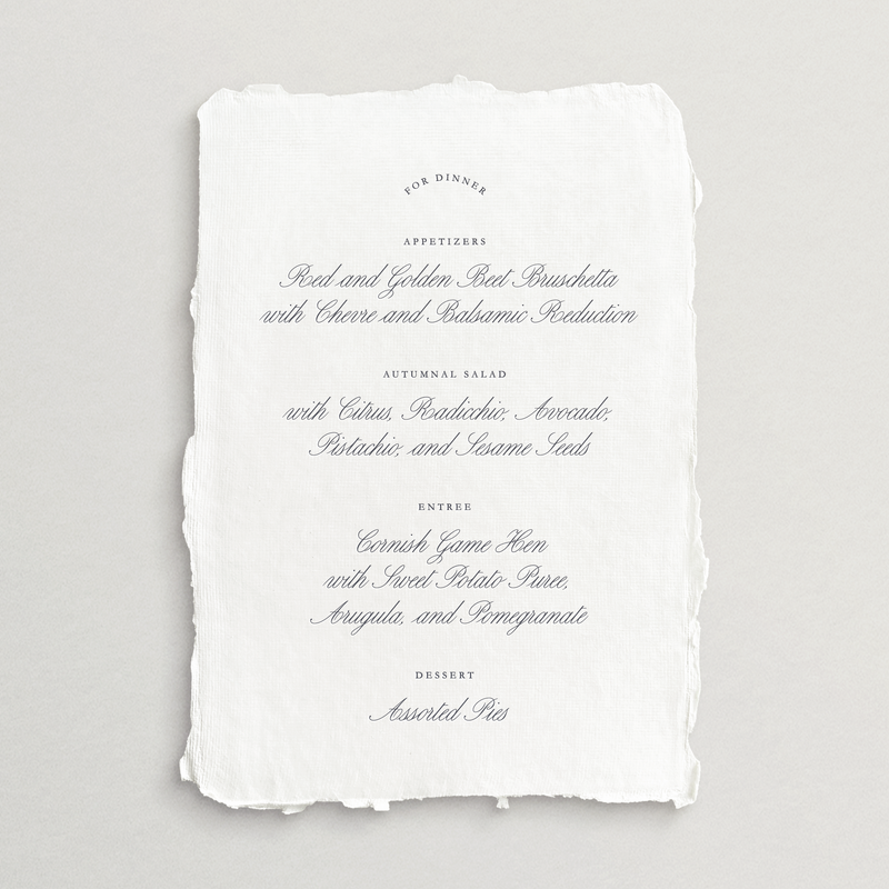 Handmade Menu Card