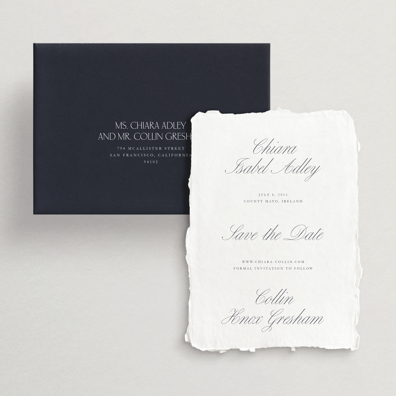 Handmade Save-the-Date Card/Envelope - Roma Collection