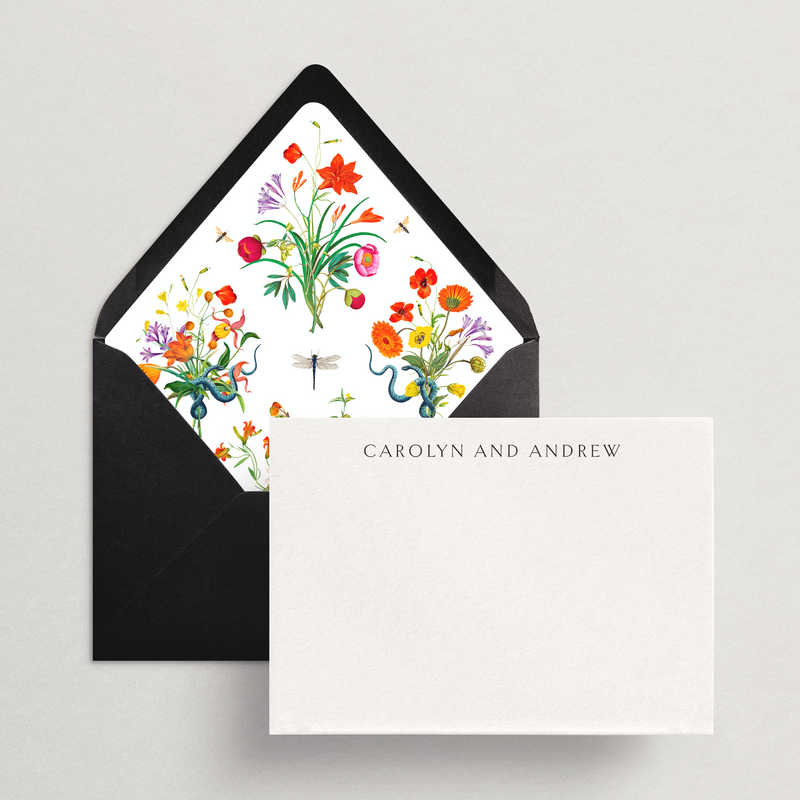 Custom Personal Stationery - Flat Card/Envelope Set - Ithaca Collection