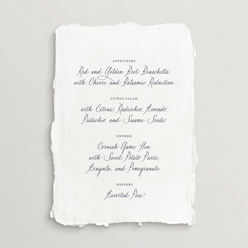 Handmade Menu Card