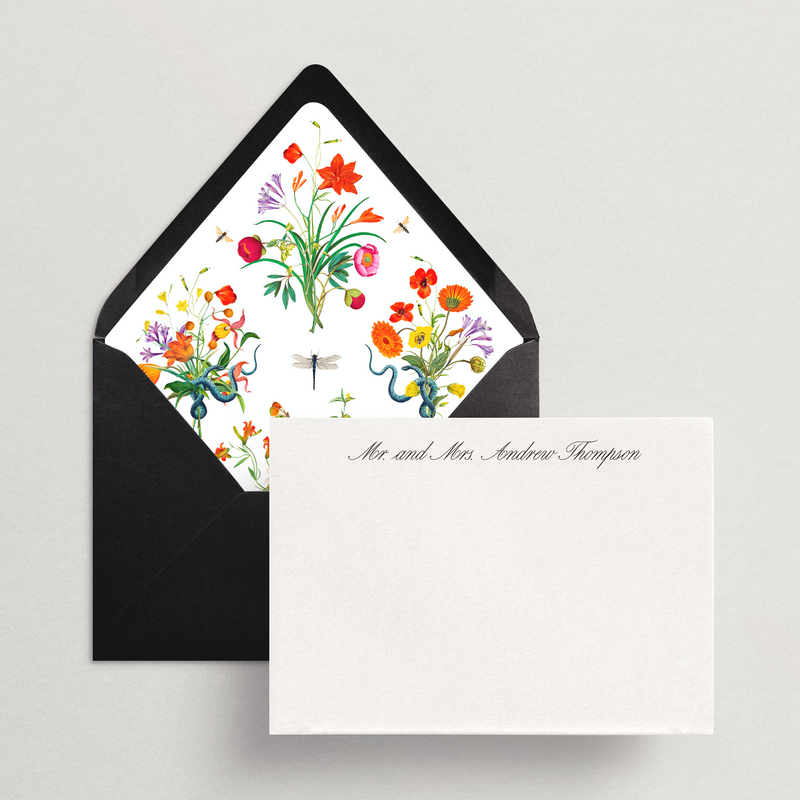 Custom Personal Stationery - Flat Card/Envelope Set - Roma Collection