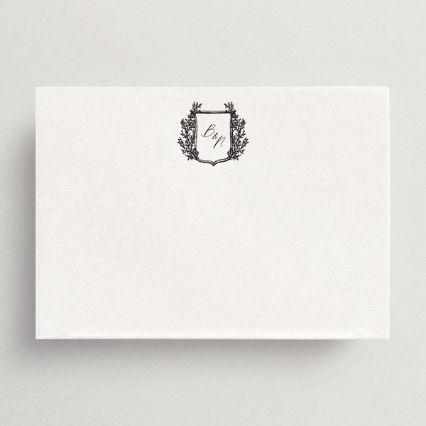 Custom Personal Stationery - Flat Card/Envelope Set - Choice of Monogram