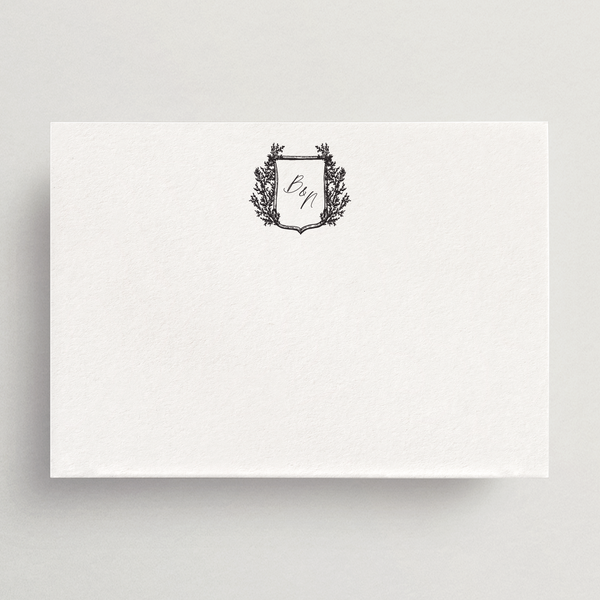 Custom Personal Stationery - Flat Card/Envelope Set - Siena Collection (Choice of Monogram)