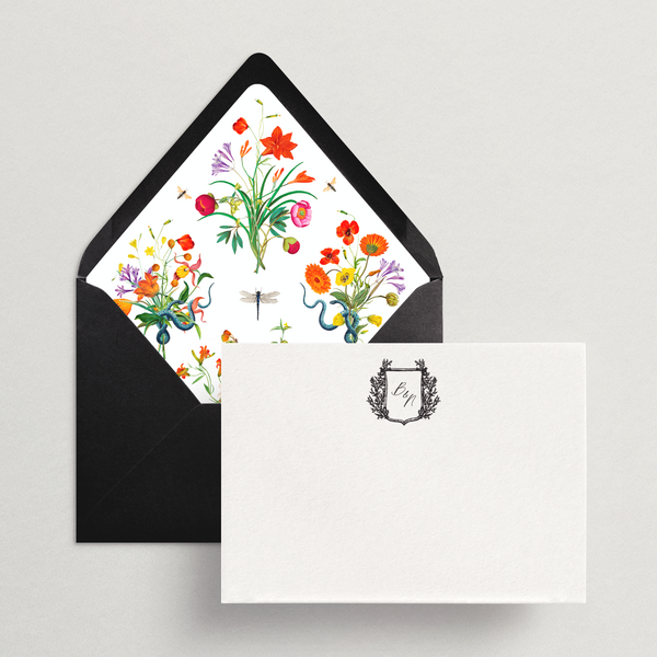 Custom Personal Stationery - Flat Card/Envelope Set - Siena Collection (Choice of Monogram)