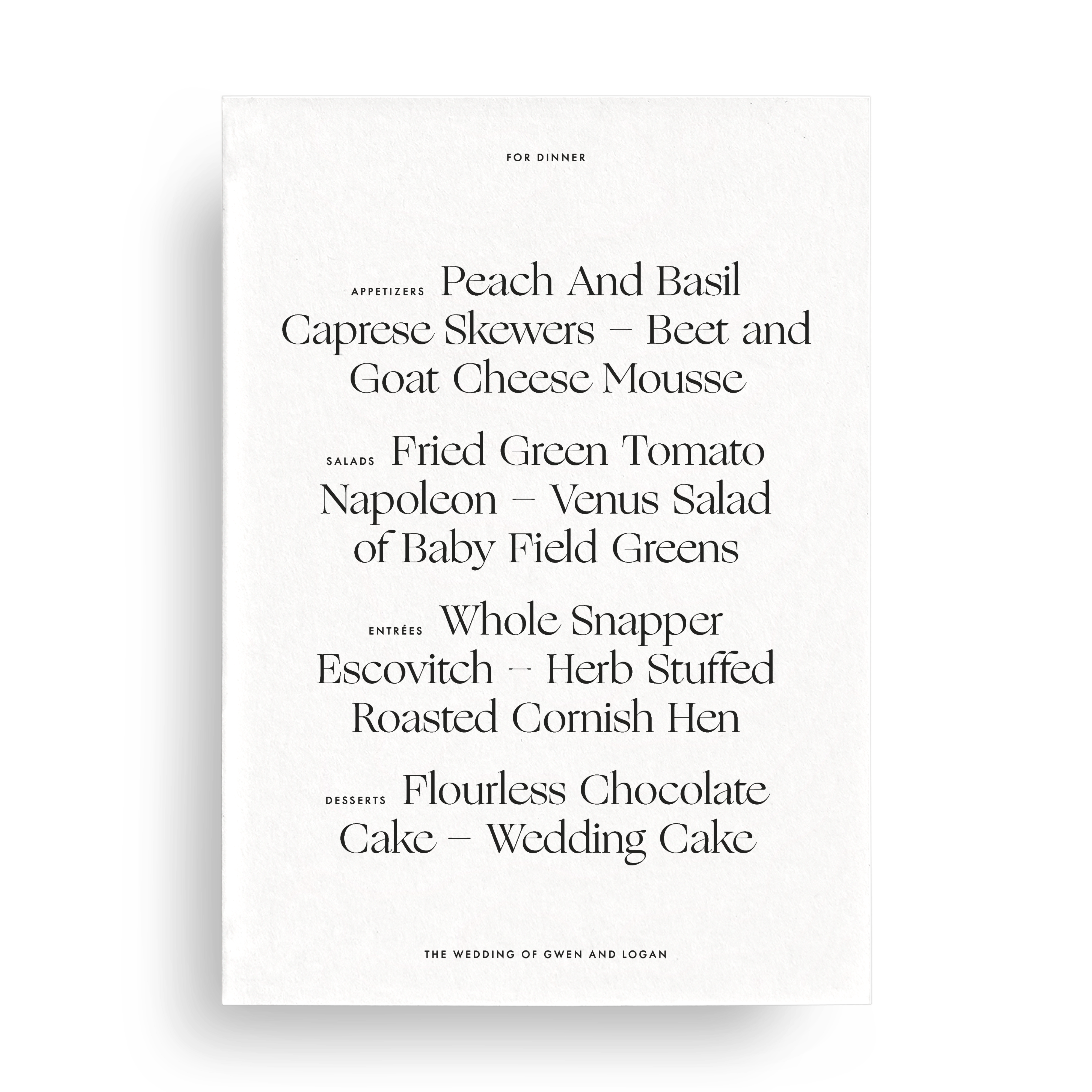 Menu Card - Choose Your Colors