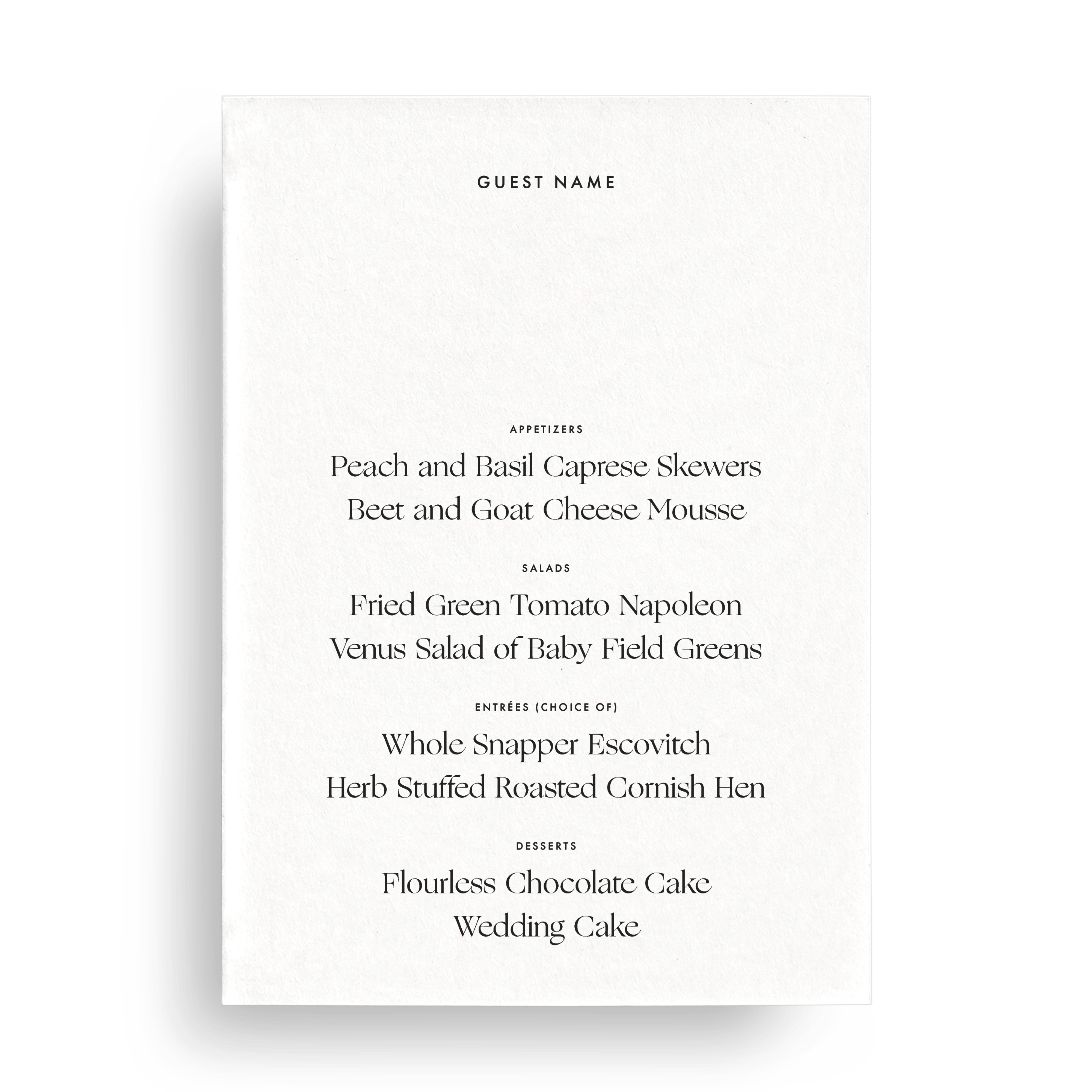 Menu Card (Personalized) - Choose Your Colors
