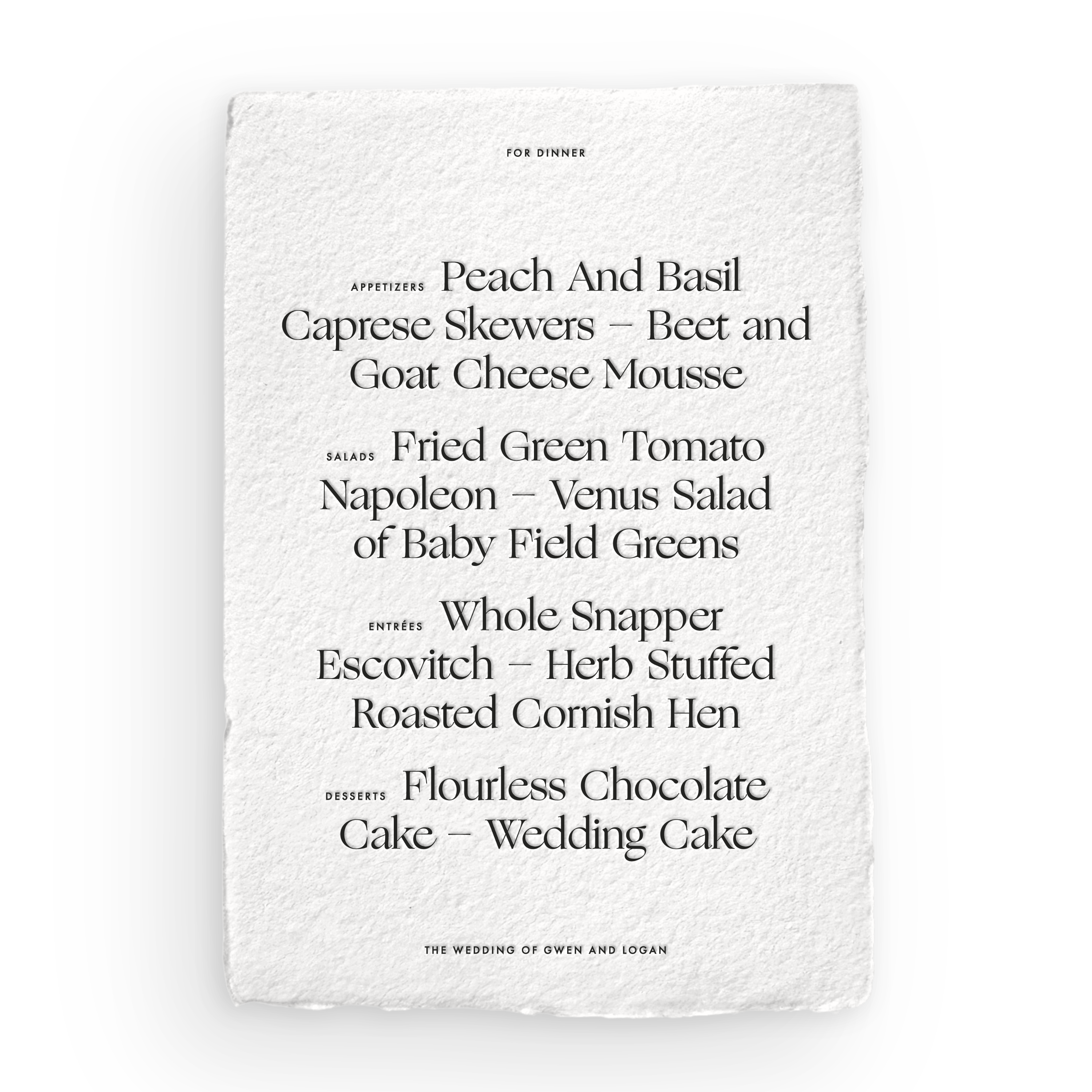 Handmade Menu Card