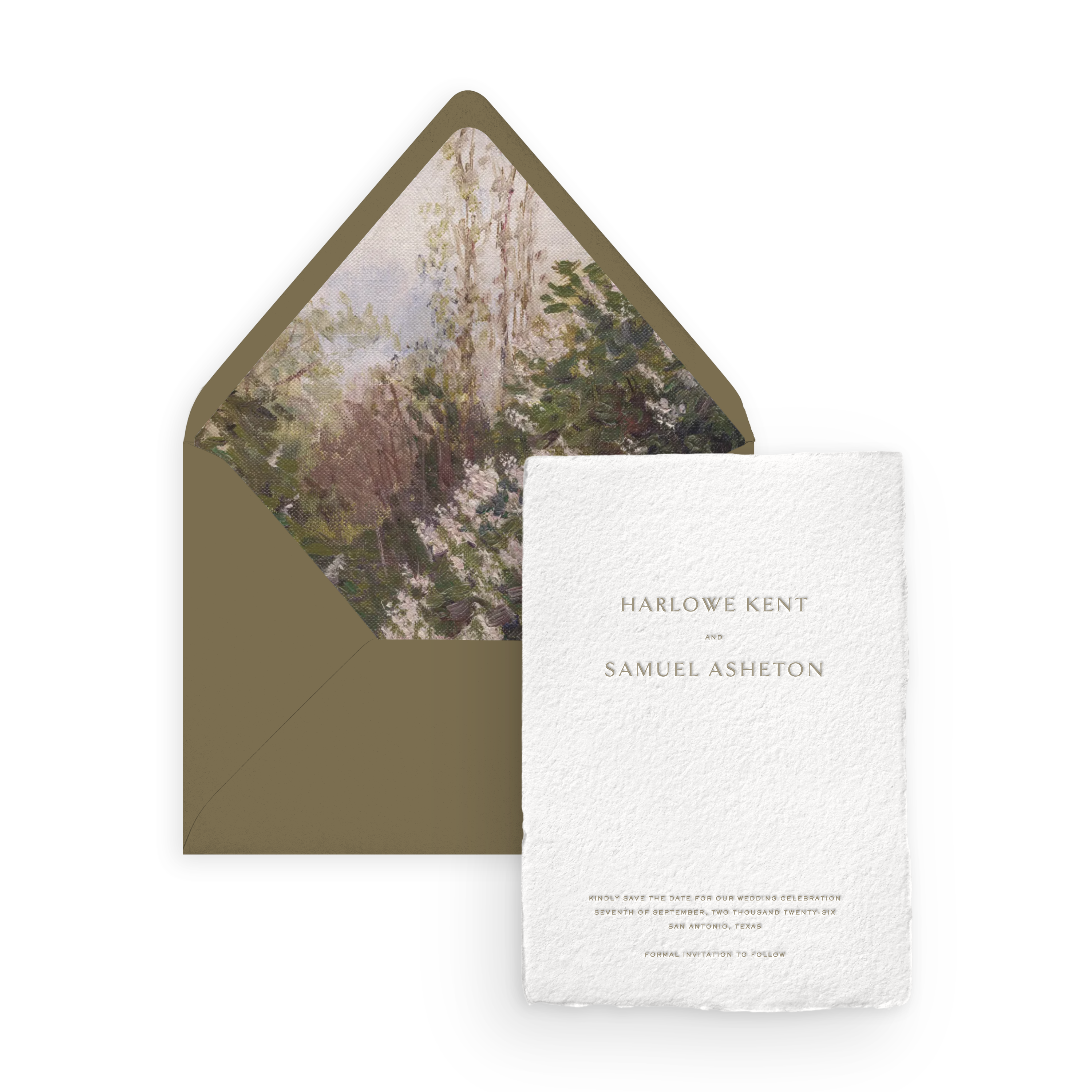 Handmade Save-the-Date Card/Envelope