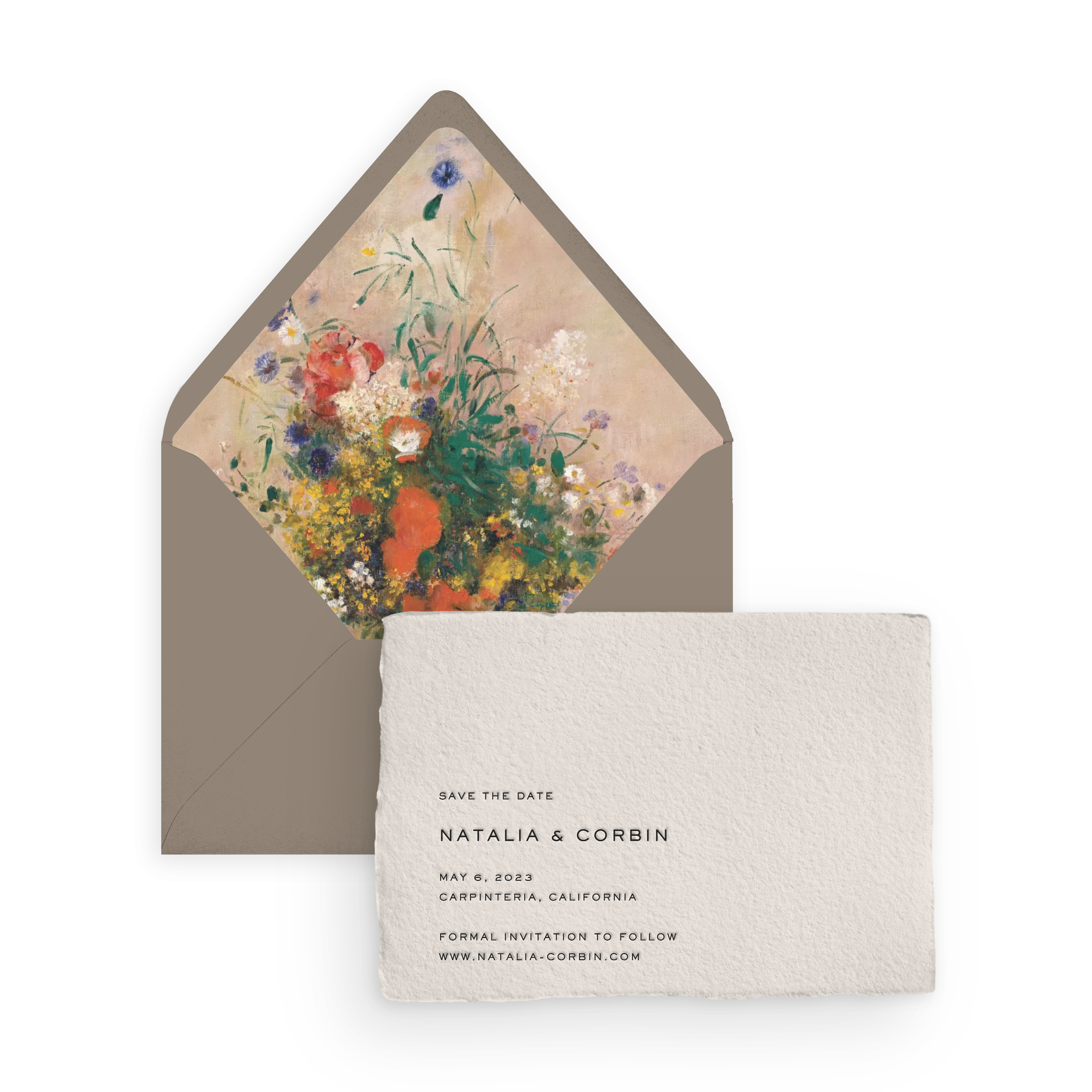 Handmade Save-the-Date Card/Envelope