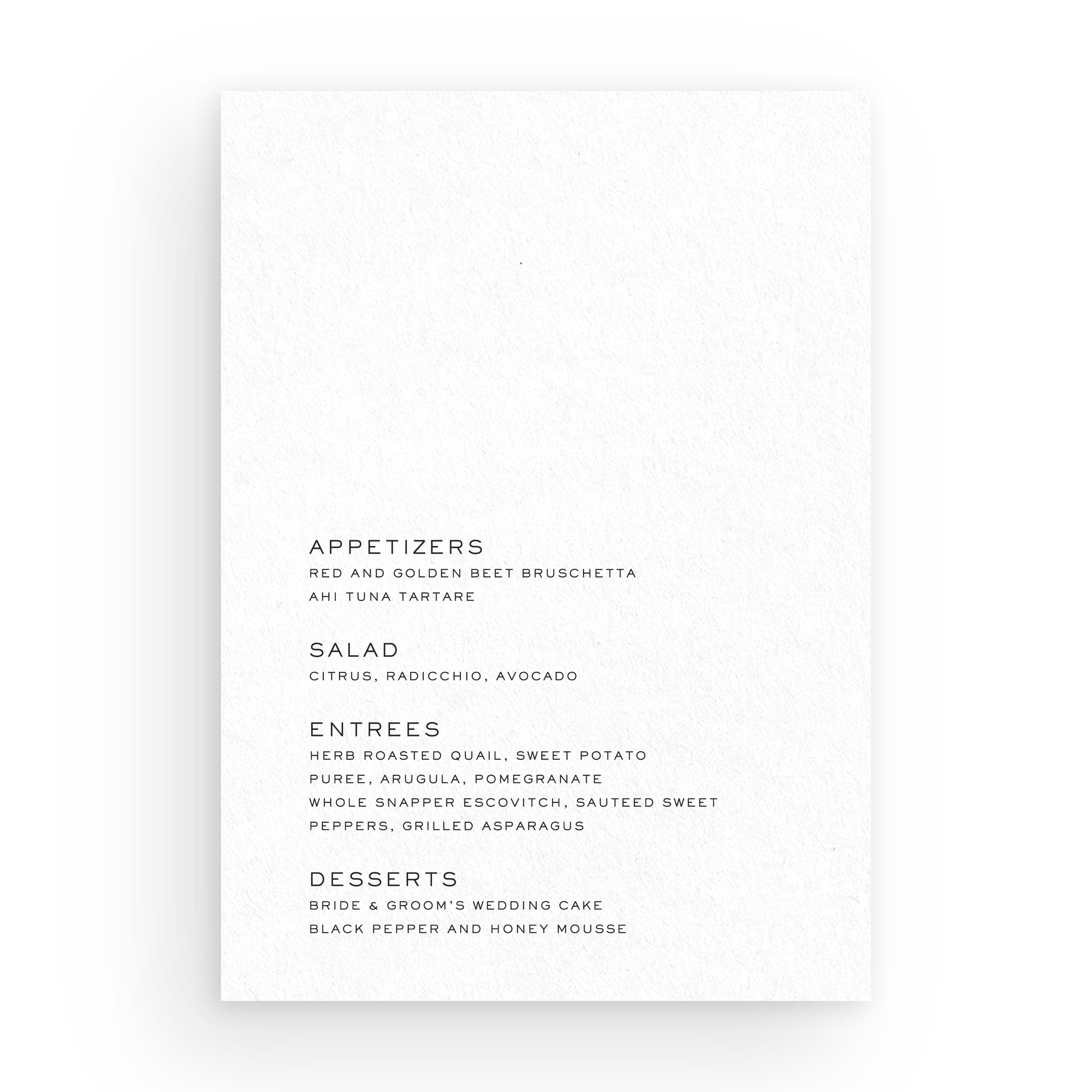 Menu Card - Choose Your Colors