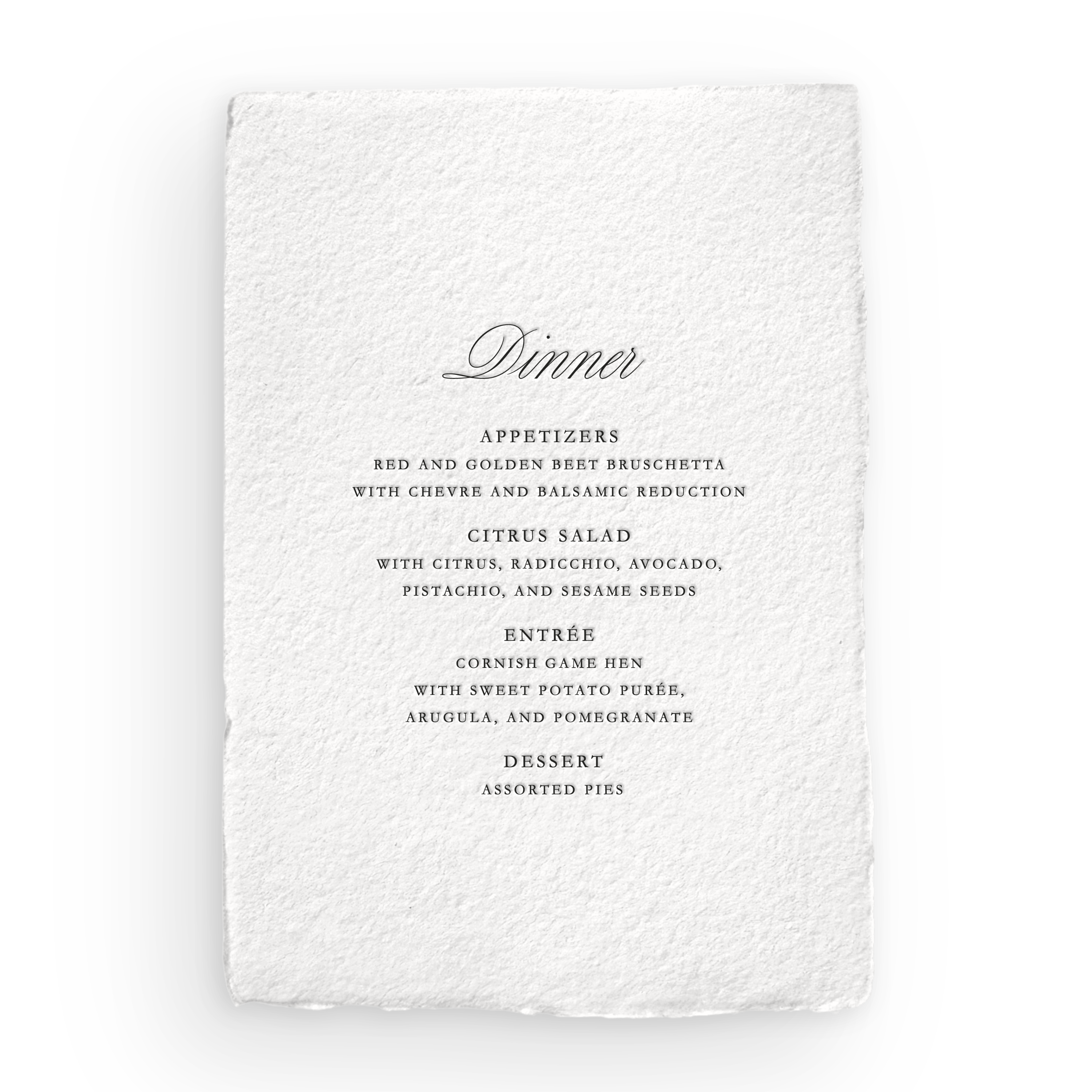 Handmade Menu Card