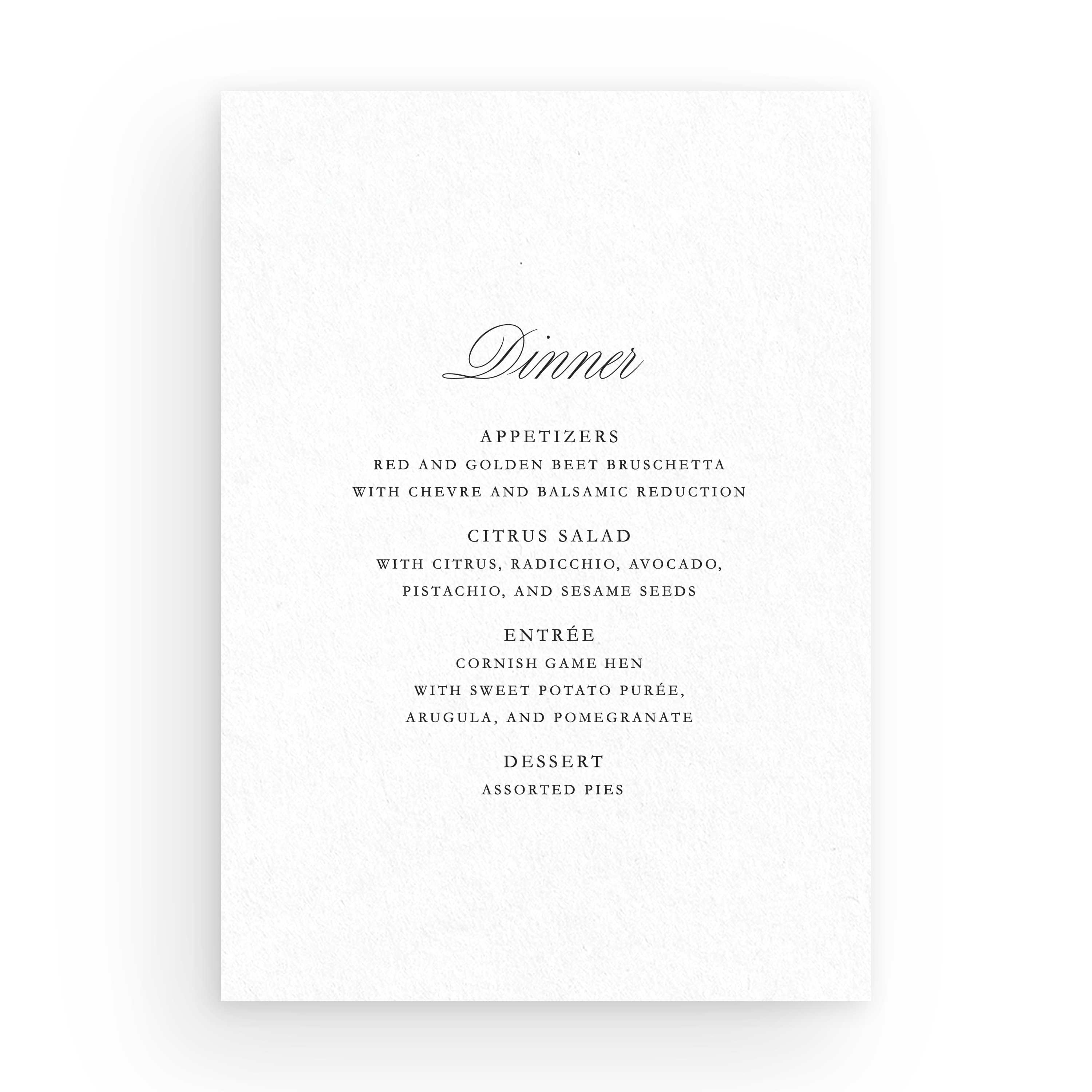 Menu Card - Choose Your Colors