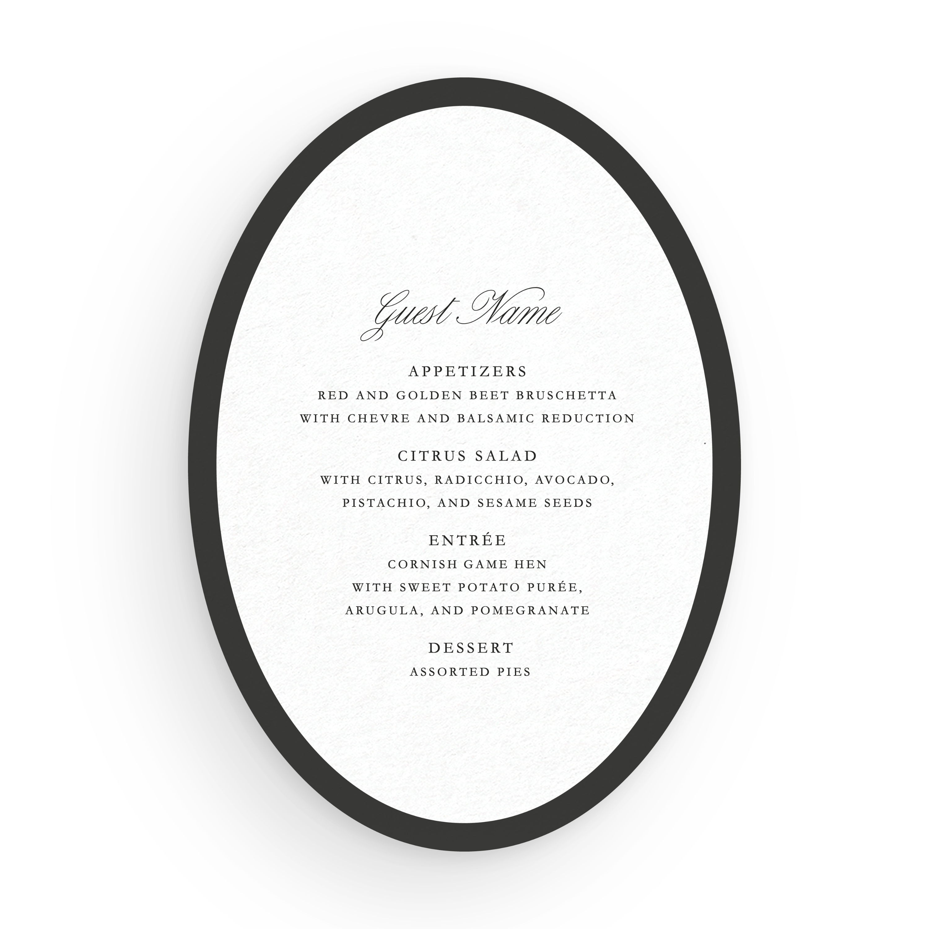 Oval Menu Card (Personalized)
