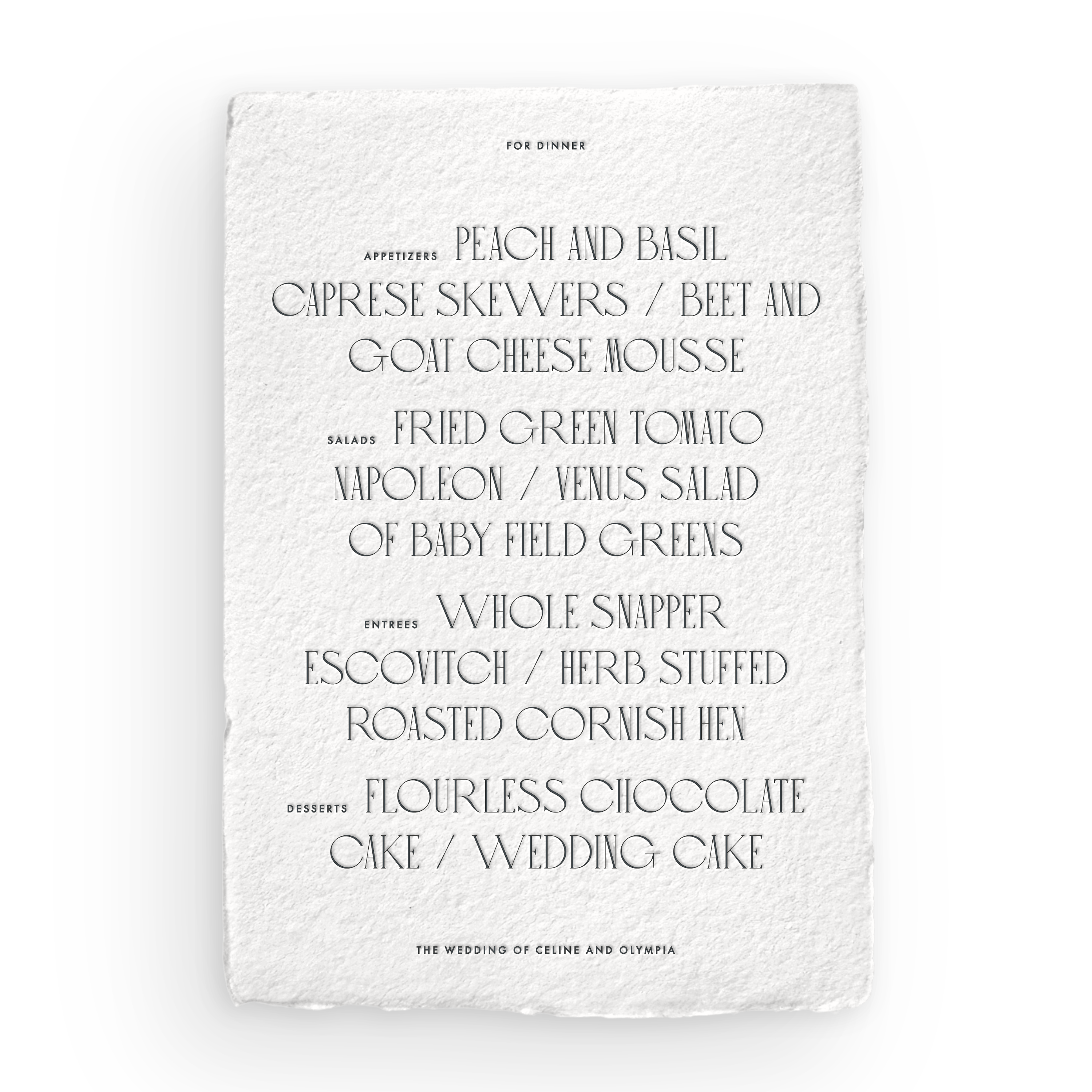 Handmade Menu Card