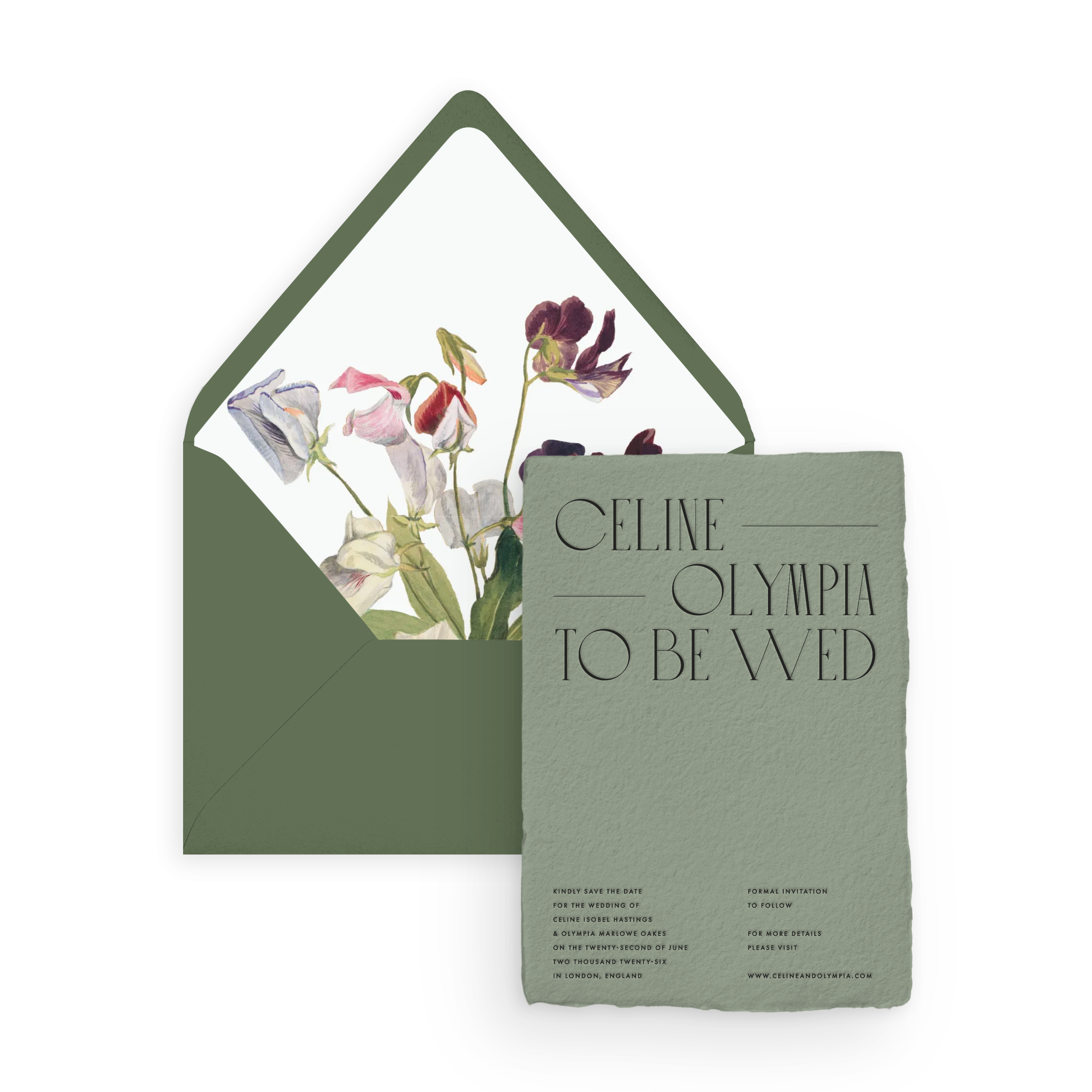 Handmade Save-the-Date Card/Envelope