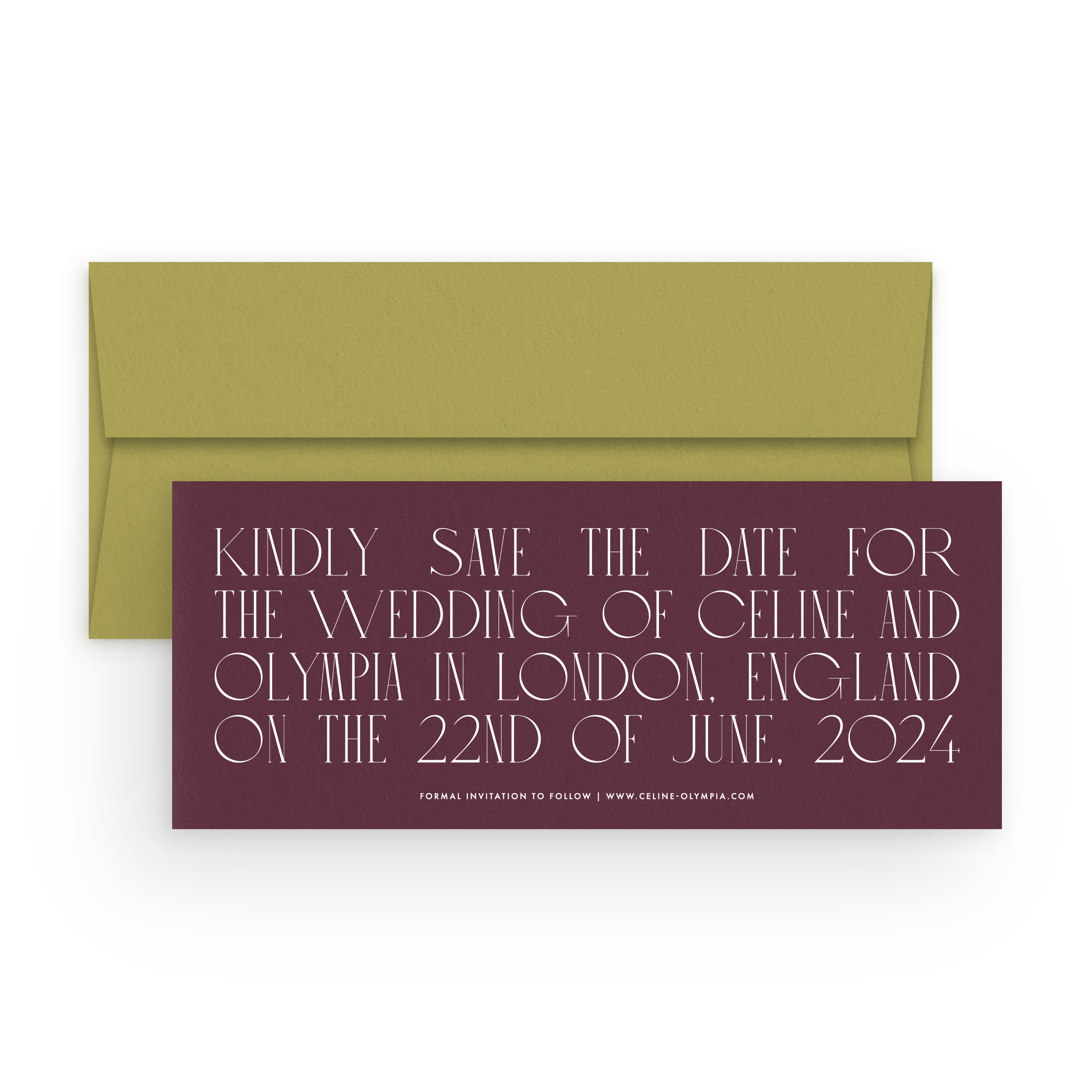 Save-the-Date Card/Envelope - Choose Your Colors