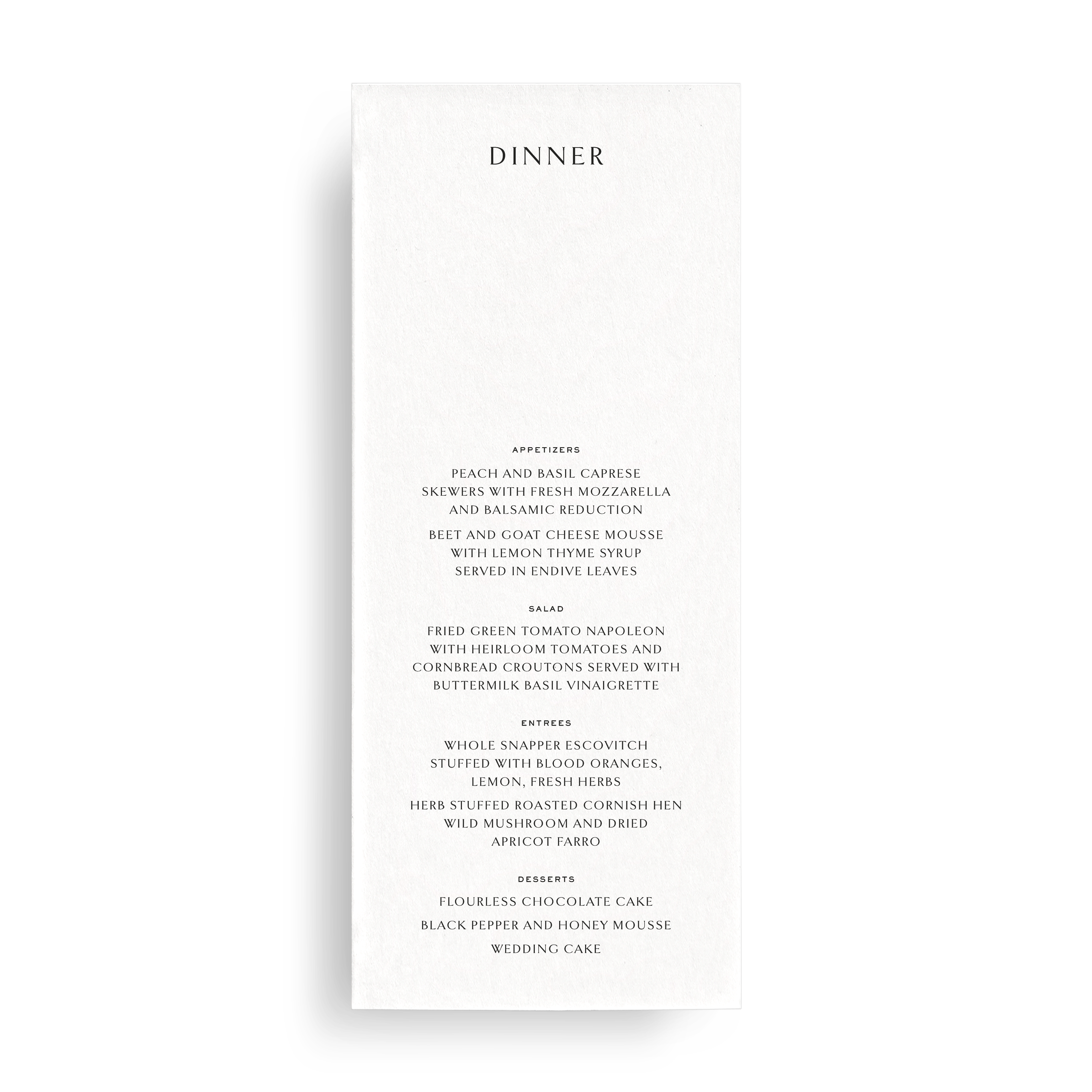 Menu Card - Choose Your Colors