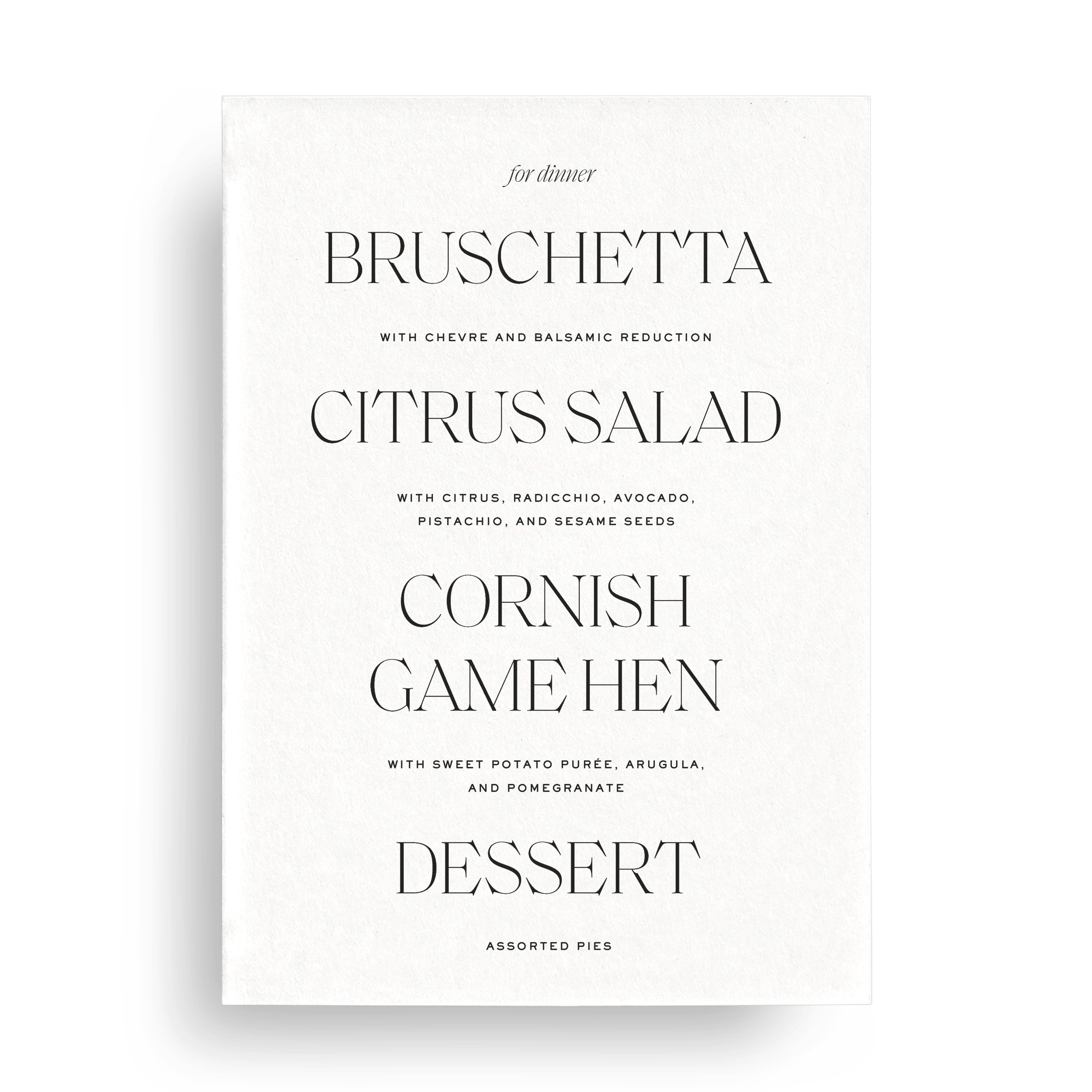 Menu Card - Choose Your Colors