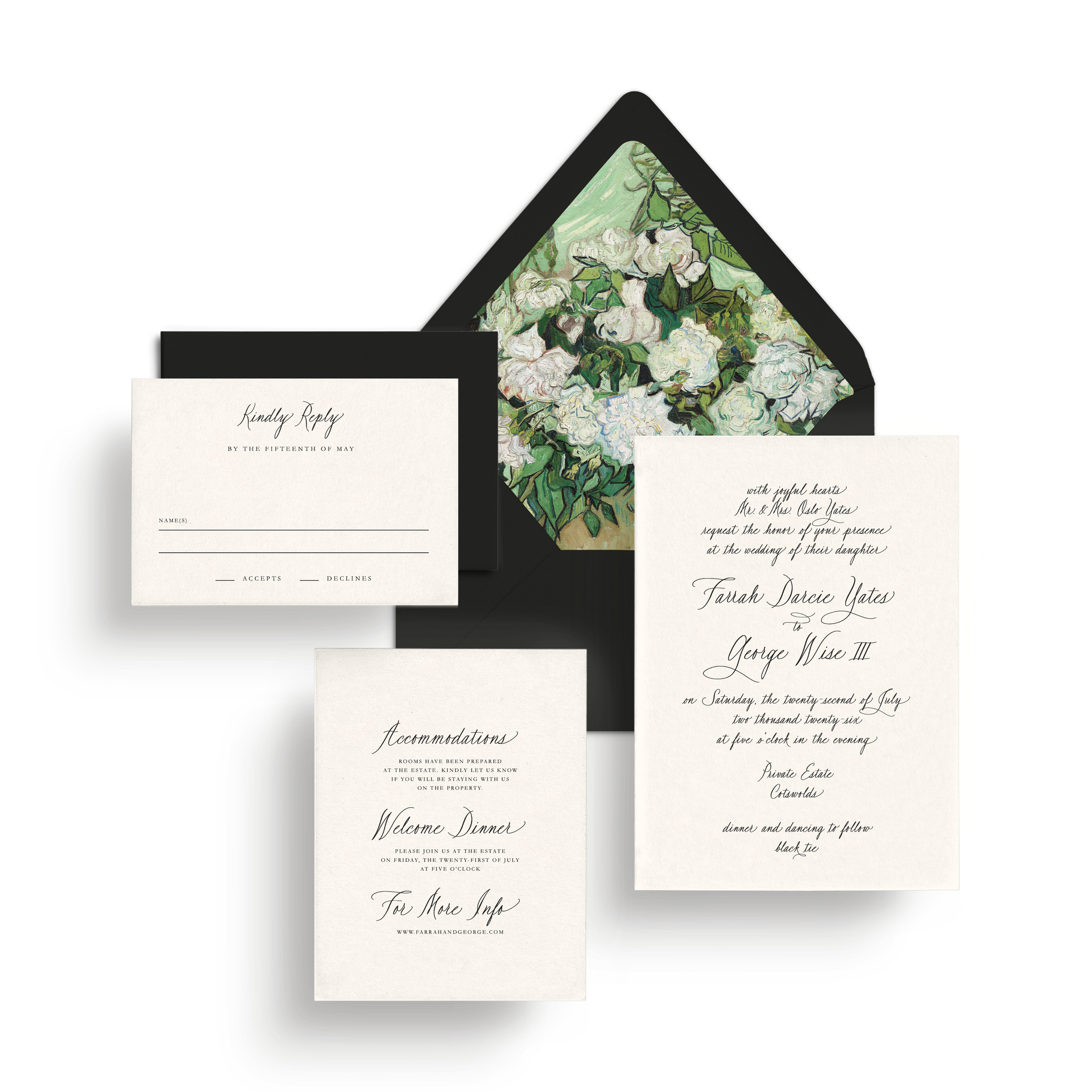 Invitation Suite (Mail-in Response) - The Midnight Floral Edit
