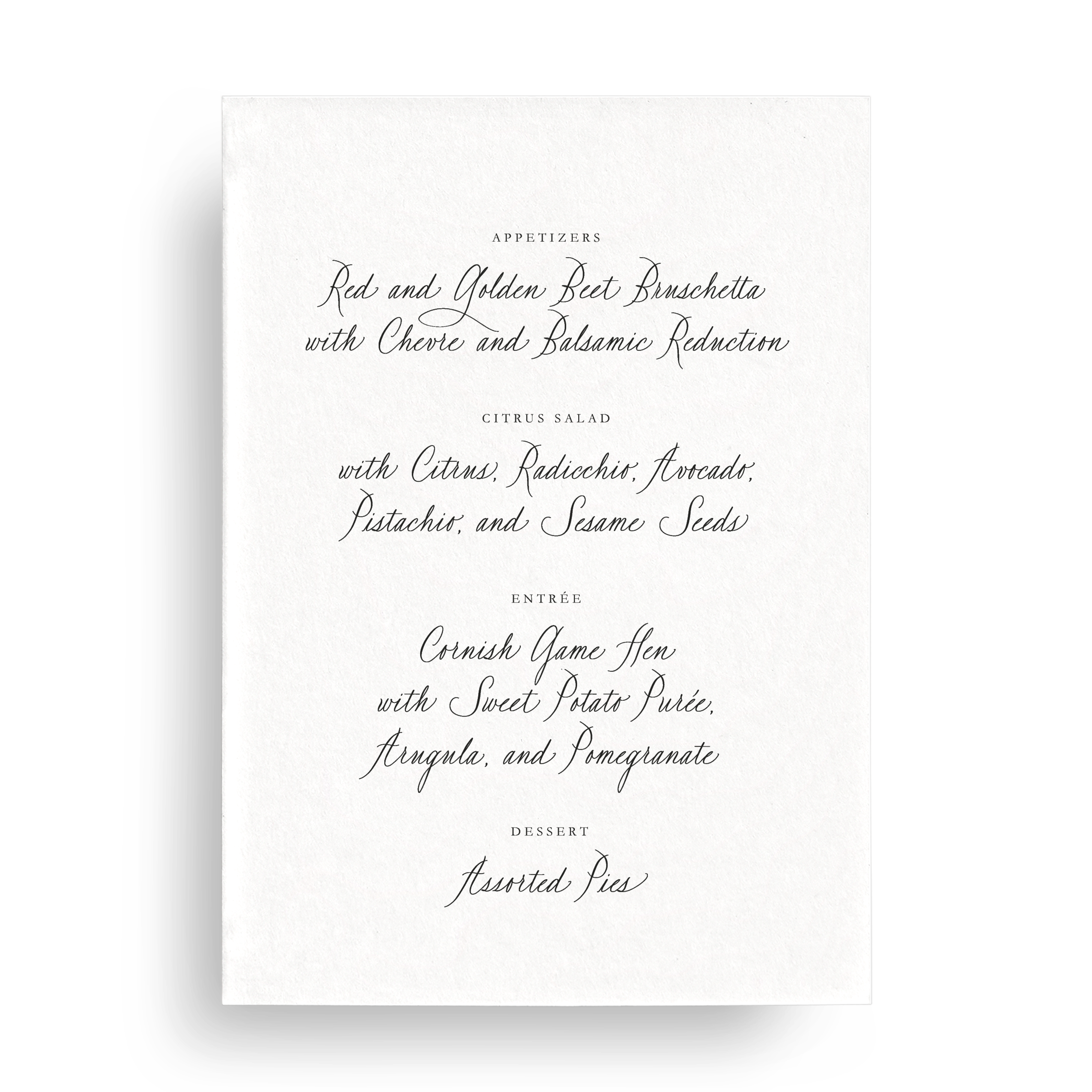 Menu Card - Choose Your Colors
