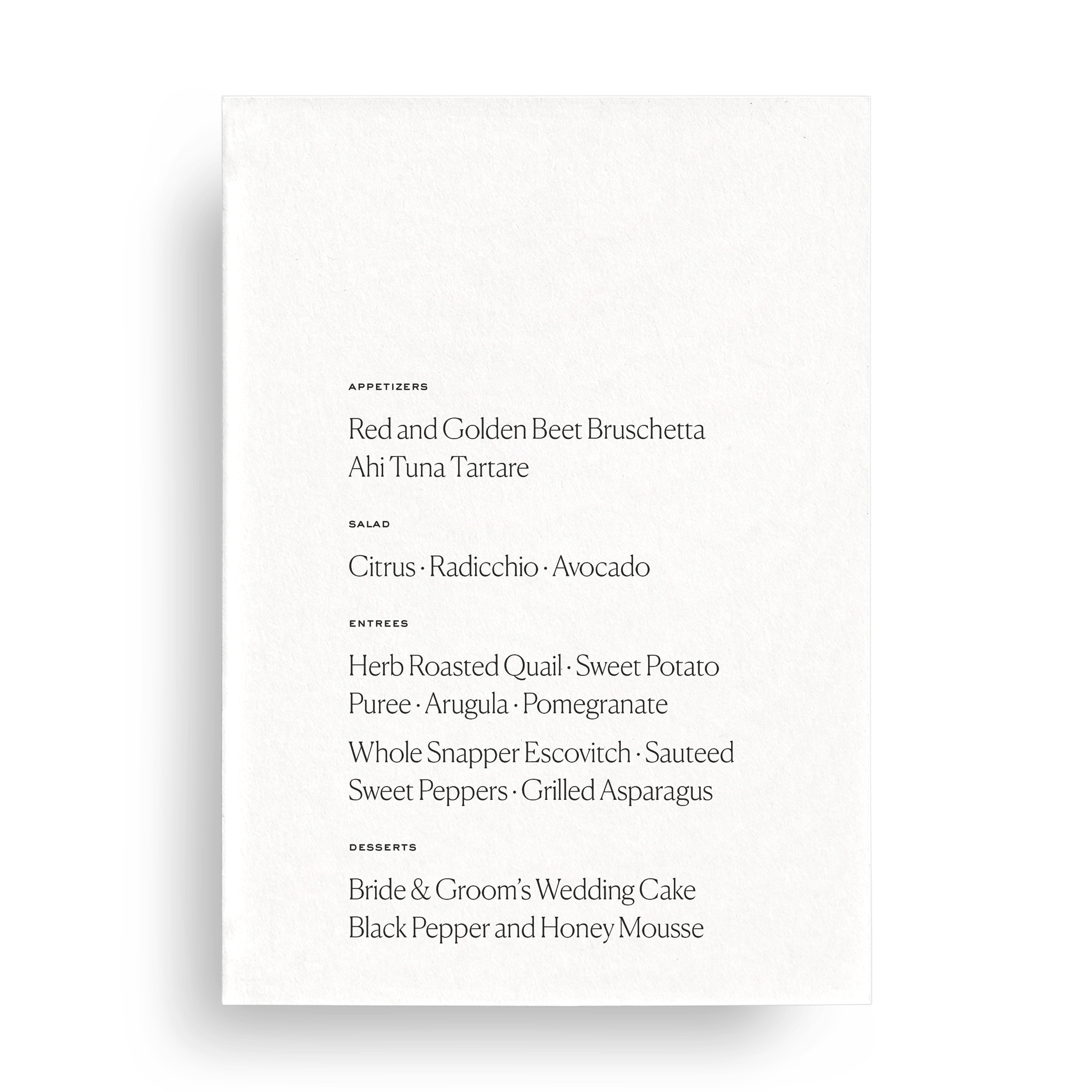 Menu Card - Choose Your Colors