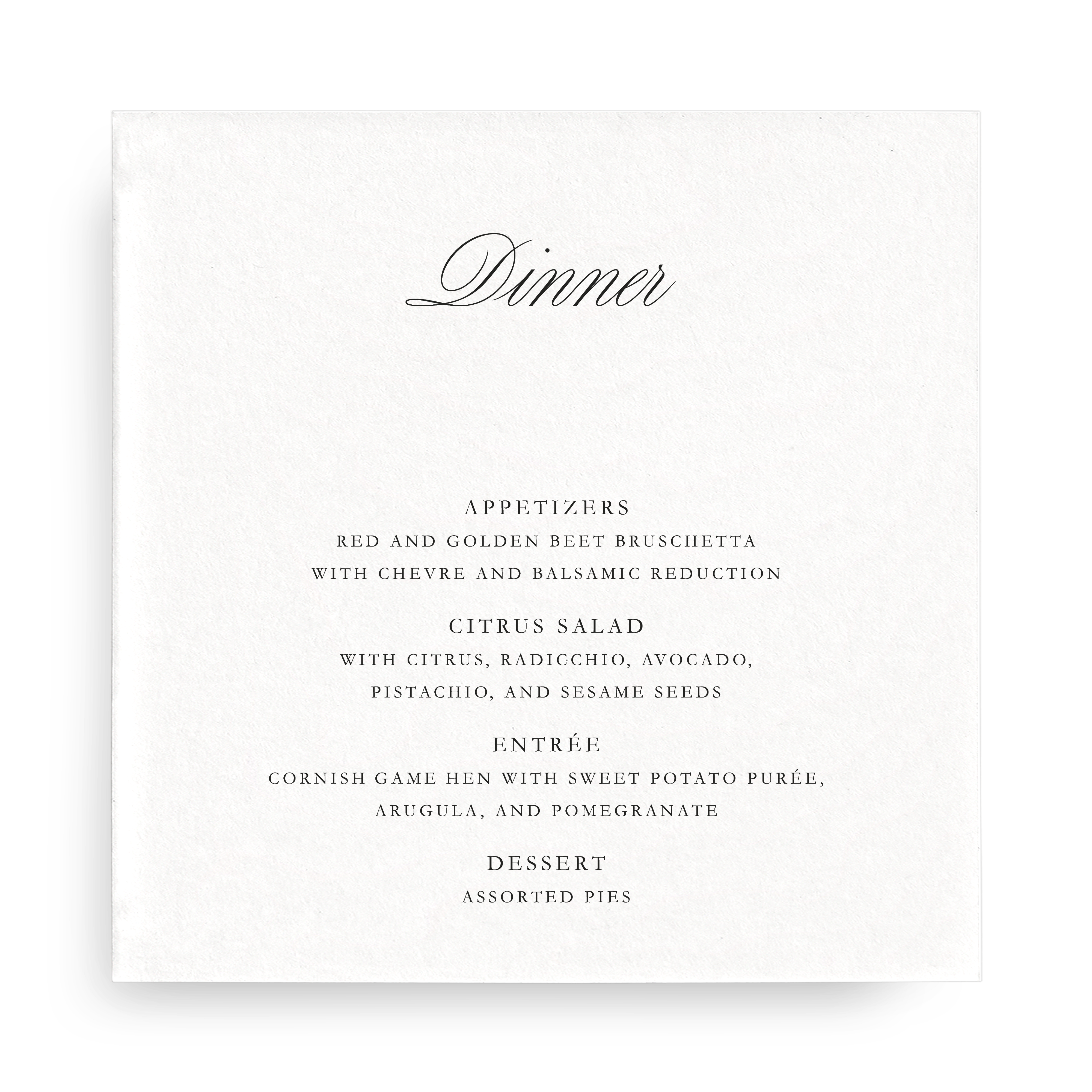 Menu Card - Choose Your Colors