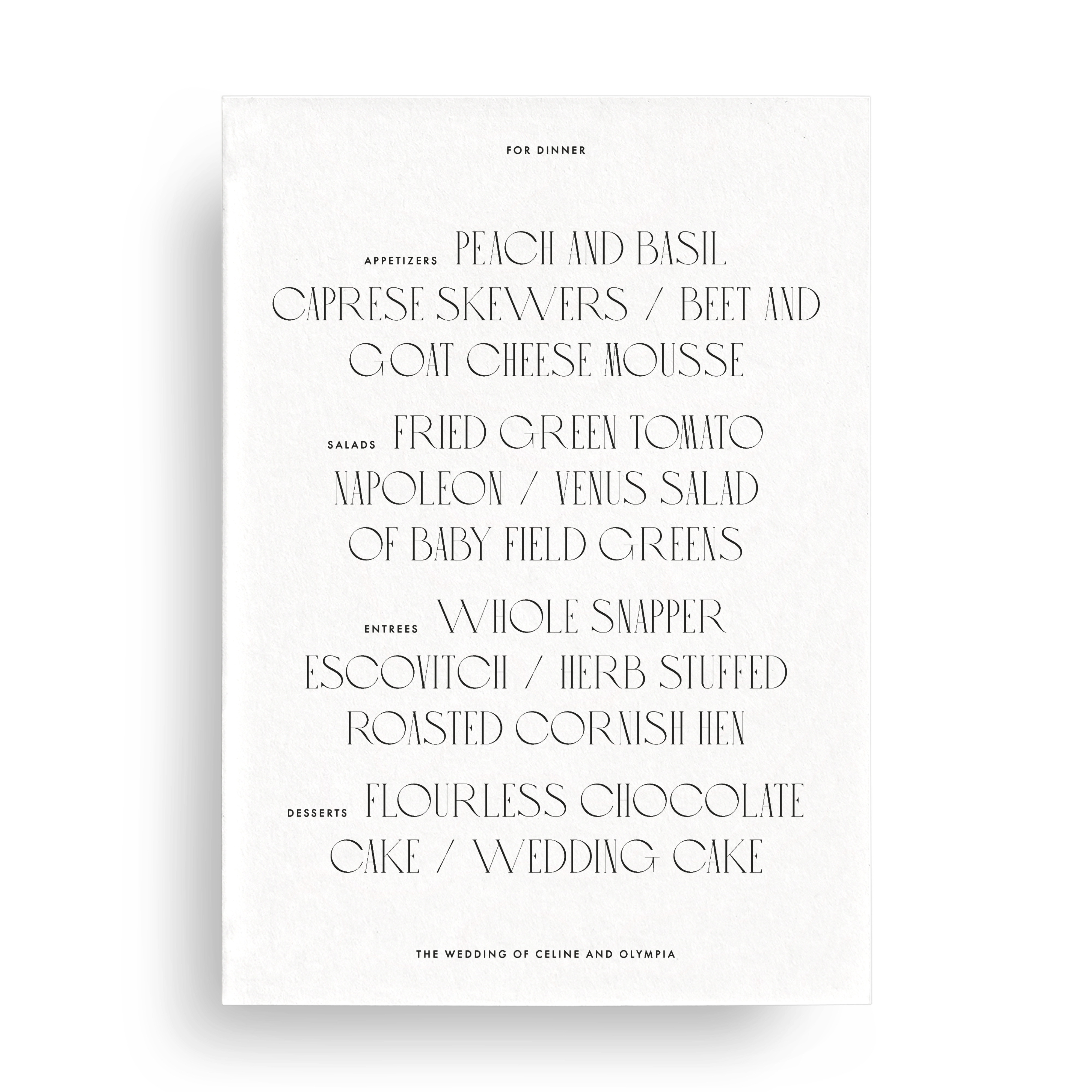 Menu Card - Choose Your Colors
