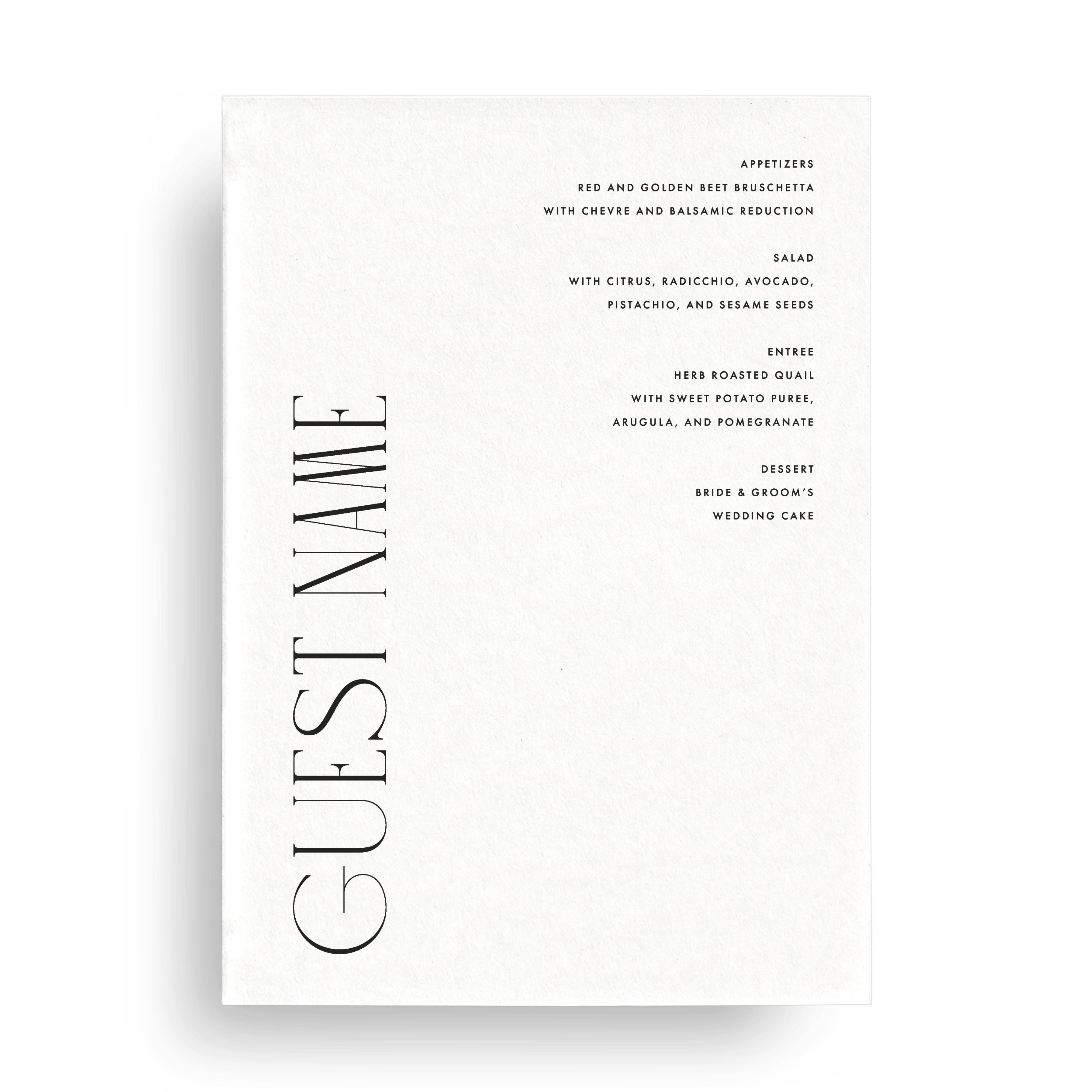 Menu Card (Personalized) - Choose Your Colors