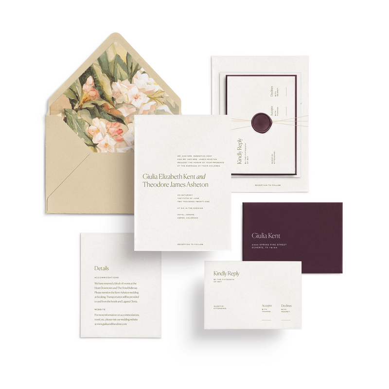 Curated 3 or 5-Piece Invitation Suite Set (Palermo Collection - Desert Florals)