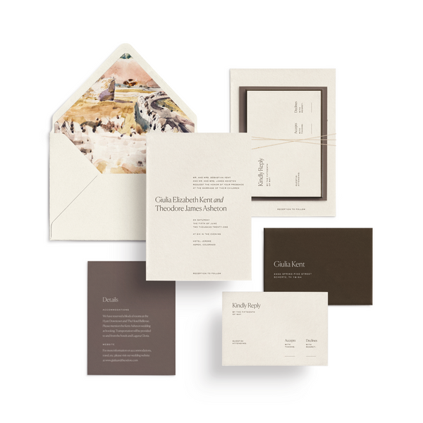 Curated 3 or 5-Piece Invitation Suite Set (Palermo Collection - Desert Landscape)