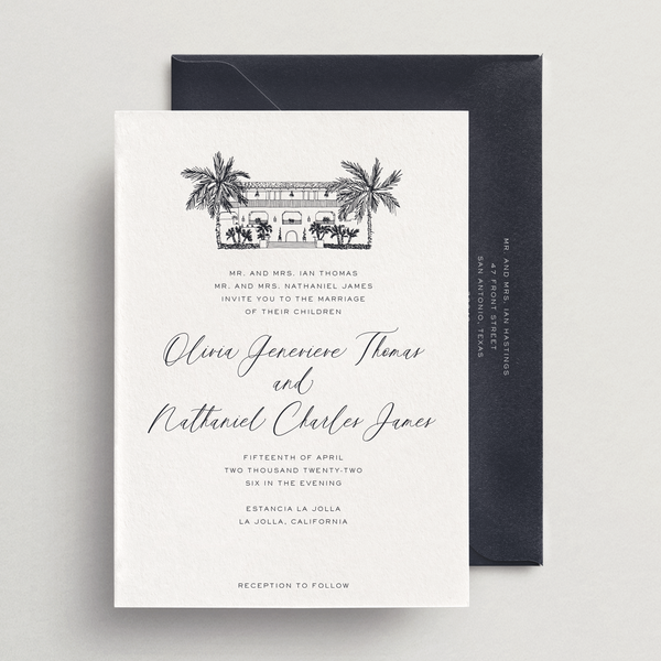 Invitation Card/Envelope - Custom Venue Illustration