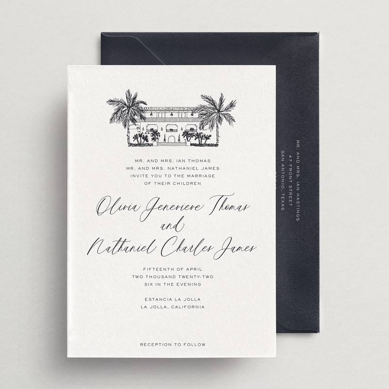 Invitation Card/Envelope - Custom Venue Illustration