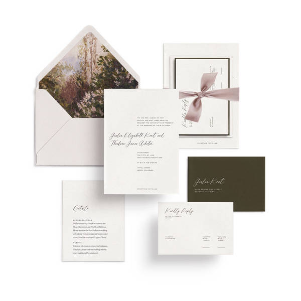 Curated 3 or 5-Piece Invitation Suite Set (Palermo x Siena Collection - Lilac and Kelp)