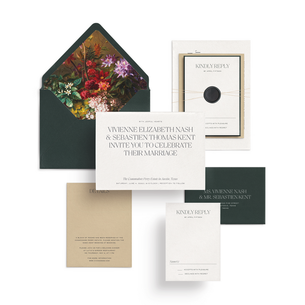 Curated 3 or 5-Piece Invitation Suite Set (Lucca Collection - Lush Florals)