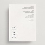 RUSH ORDER Menu Card - Tivoli Collection