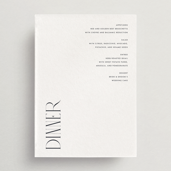 RUSH ORDER Menu Card - Tivoli Collection