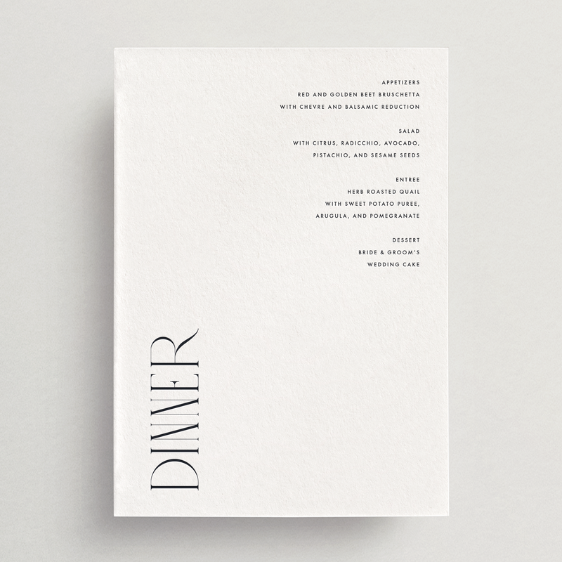 RUSH ORDER Menu Card - Tivoli Collection
