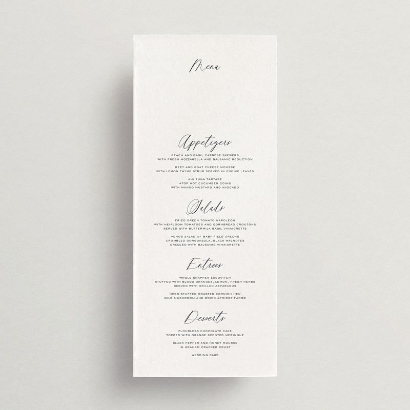 Menu Card - Siena Collection