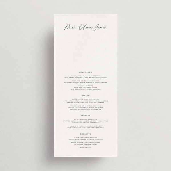 Menu/Place Card - Siena Collection