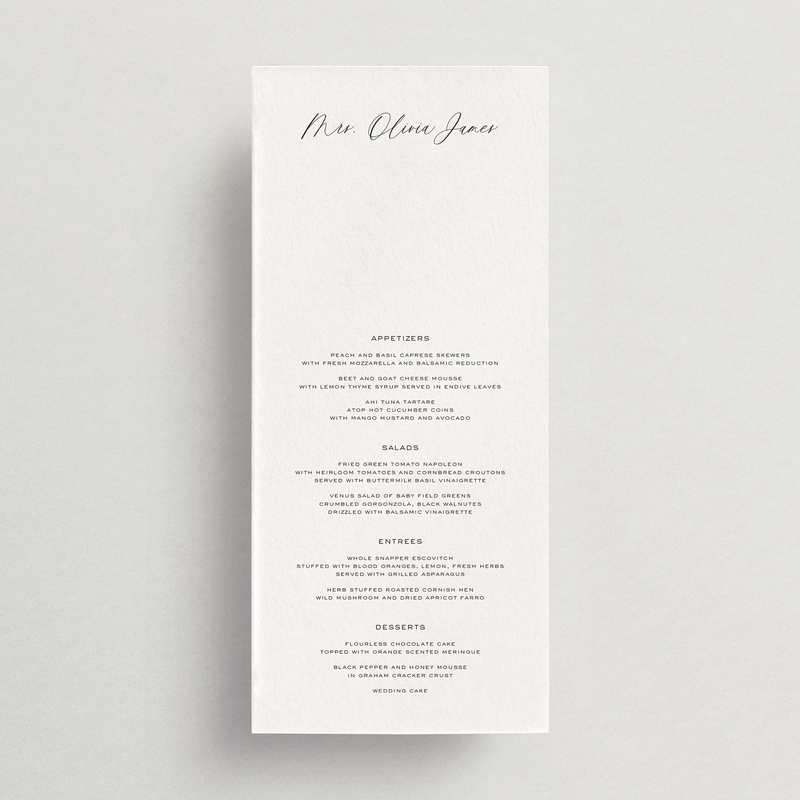 Menu/Place Card - Siena Collection