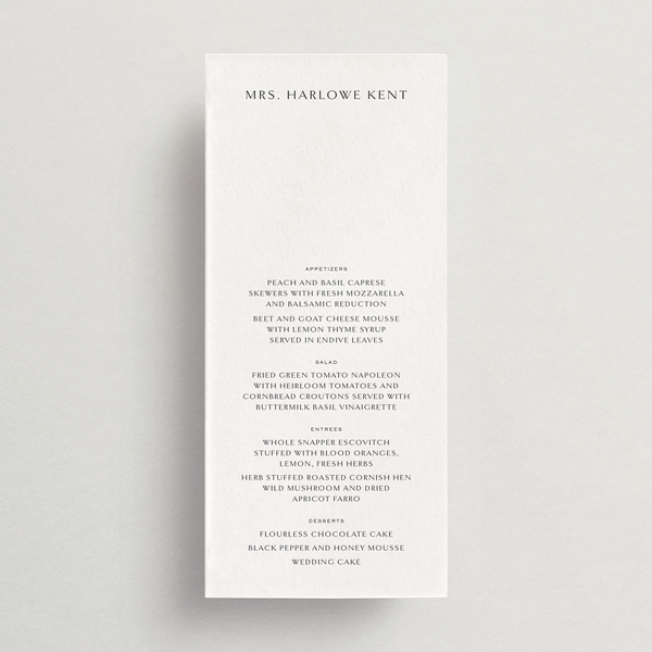 Menu/Place Card - Ithaca Collection