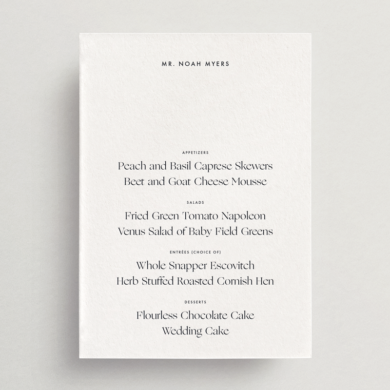 Menu/Place Card - Capri Collection
