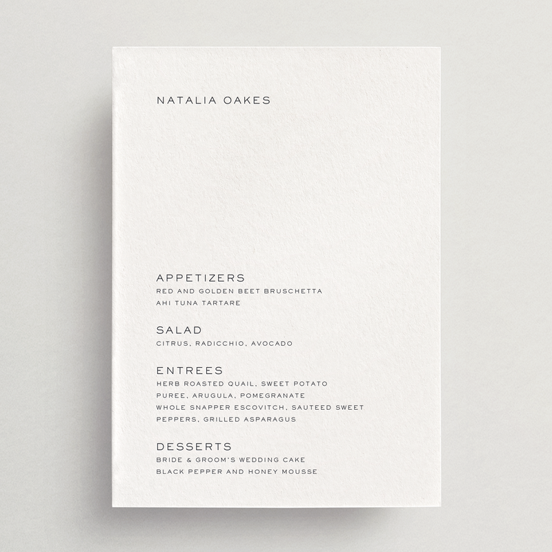 RUSH ORDER Menu/Place Card - Modena Collection