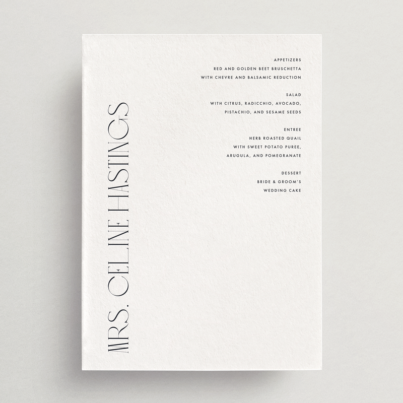 Menu/Place Card - Tivoli Collection