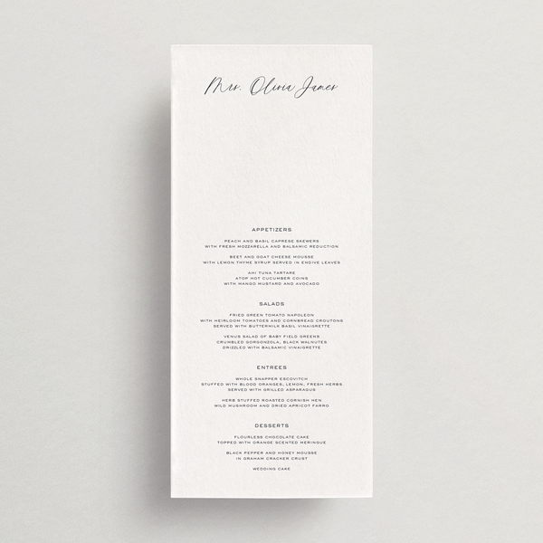 RUSH ORDER Menu/Place Card - Siena Collection